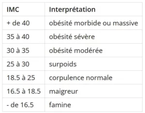 Interpretation IMC adulte
